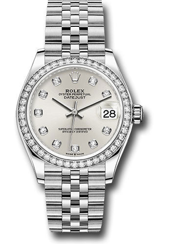 Rolex Steel and White Gold Datejust 31 278384RBR Watch - Diamond Bezel - Silver Diamond Dial - Jubil - Unused Watches