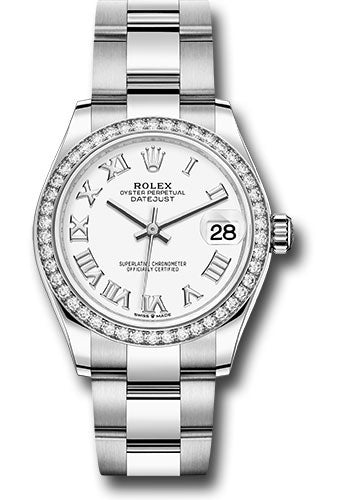 Rolex Steel and White Gold Datejust 31 278384RBR Watch - Diamond Bezel - White Roman Dial - Oyster B - Unused Watches