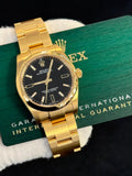 Rolex Yellow Gold Oyster Perpetual 34 124208 Watch - Black Dial