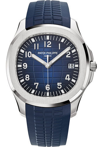 Patek Philippe Aquanaut 5168G-001 Watch - 42.2 mm White Gold Case - Night Blue Embossed Dial - Unused Watches