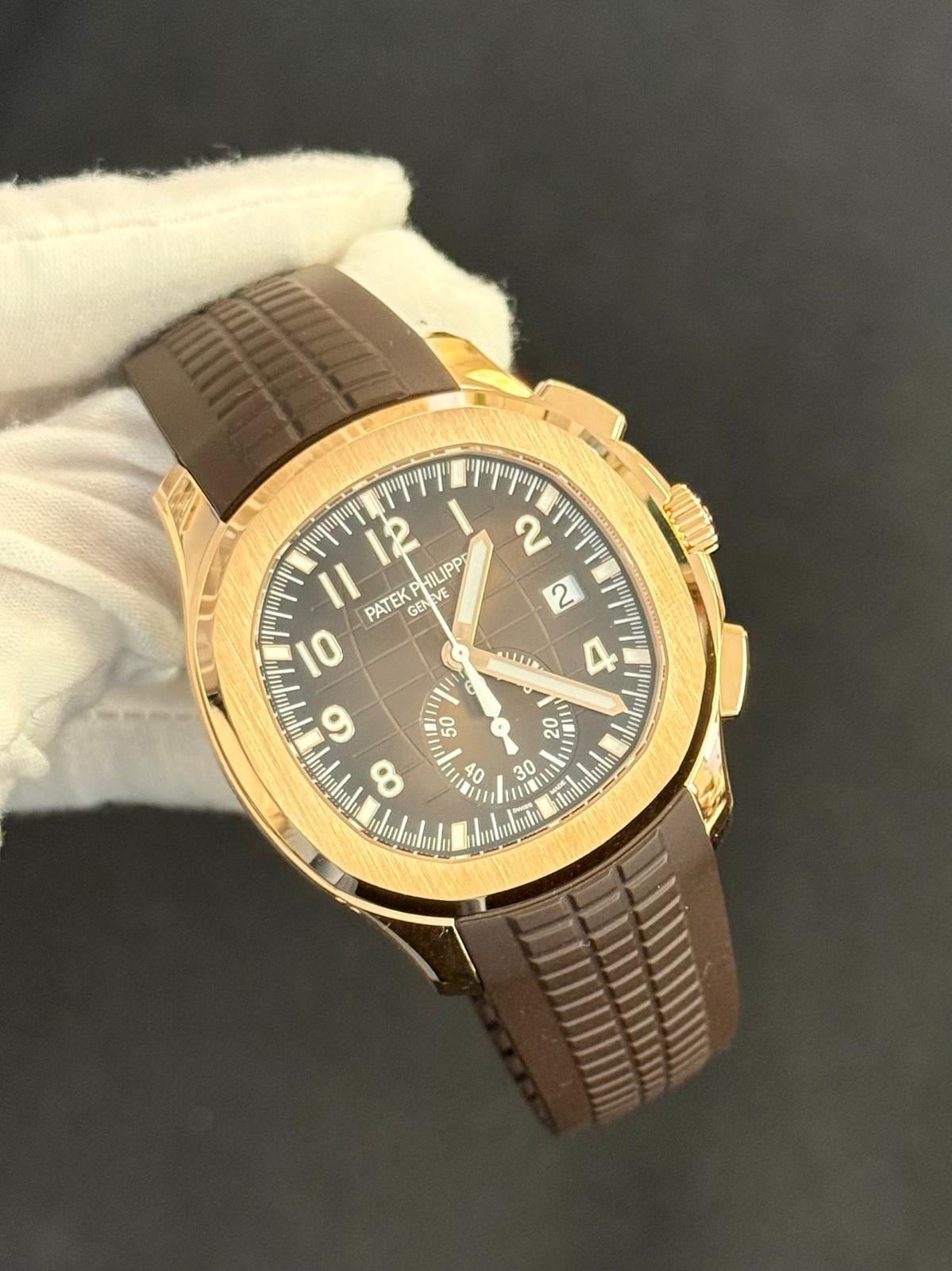 Patek Philippe Aquanaut Chronograph 5968R-001 Watch - 42.2 mm Rose Gold Case - Brown Dial