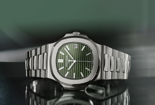 Patek Philippe Nautilus 5711/1A-014 Watch - 40 mm Stainless Steel Case - Olive Green Sunburst Dial
